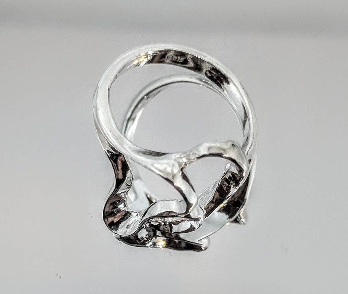 Sterling Silver or 14kt Gold Multi swirl Freeform Ring Shank Size 7 setting DYI Jewelry,  Fashion Ring 168-065/148-065