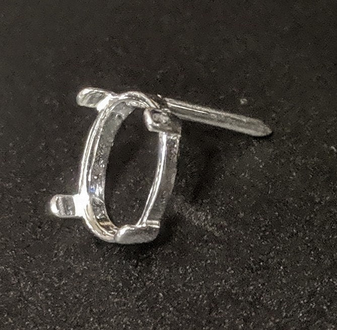 Sterling Silver or 14kt Yellow or White Gold 8x6-16x12mm Oval Cabochon,4 Prong Tie Tack, Gemstone Tie Tack, DYI Jewelry, Custom Made 149-650