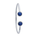 Sterling Silver Rhodium-Plated 6-10mm Round Cabochon Flex Tube Bracelet Mounting, Blank Mounting, DYI Jewelry, Custom Made
