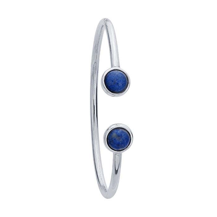 Sterling Silver Rhodium-Plated 6-10mm Round Cabochon Flex Tube Bracelet Mounting, Blank Mounting, DYI Jewelry, Custom Made