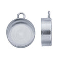 Sterling Silver Round High-Wall Cabochon Pendant Mounting, 10-30mm Round Cab (Cabochon), Earrings, Pendant, Closed Ring, Custom
