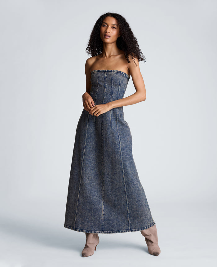 Strapless Maxi Dress with Smocking