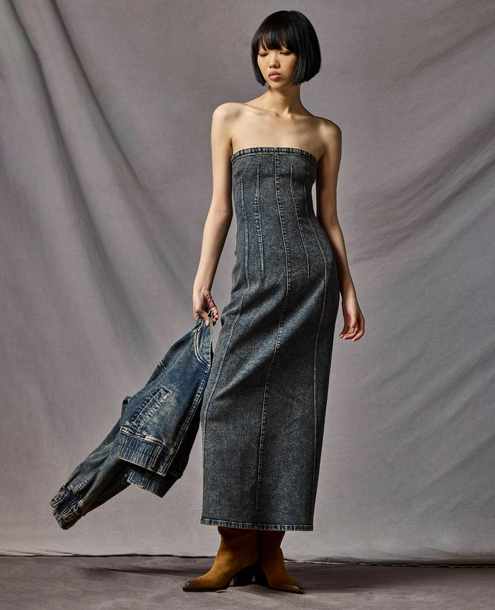 Strapless Maxi Dress with Smocking