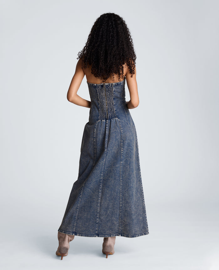 Strapless Maxi Dress with Smocking