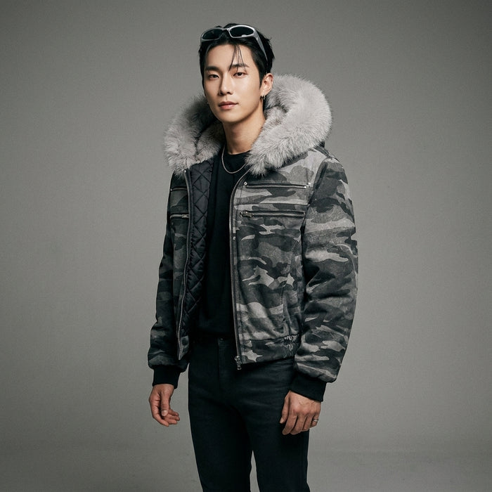 Veste camouflage homme streetwear en coton - Koreanxwear - Taille M