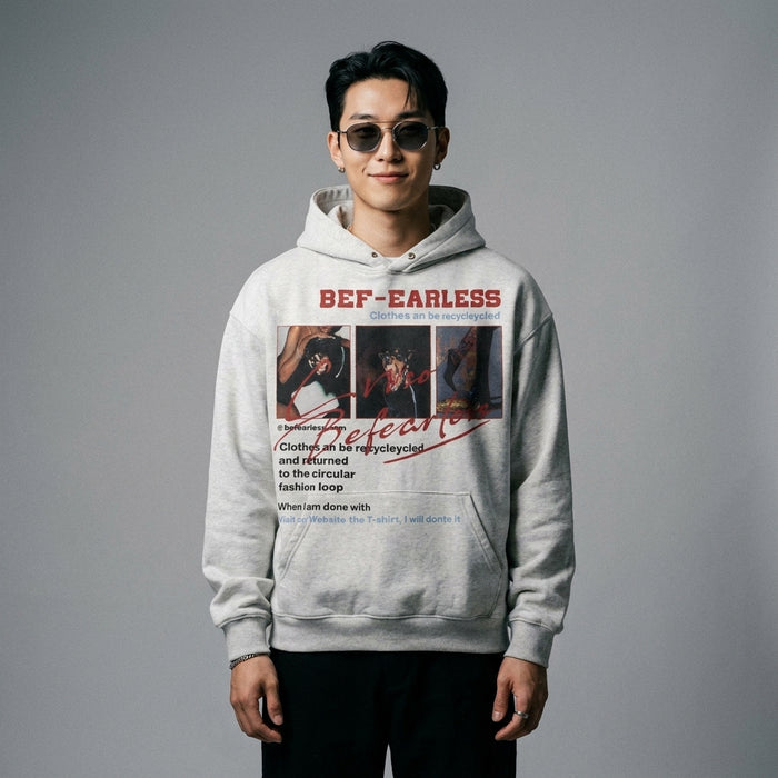 Hoodie ample imprimé pour homme, style streetwear K-fashion, couleur noir ou gris floral. - Taille S