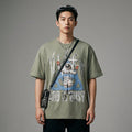 T-Shirt homme imprimé streetwear noir et vert - Koreanxwear - Taille M