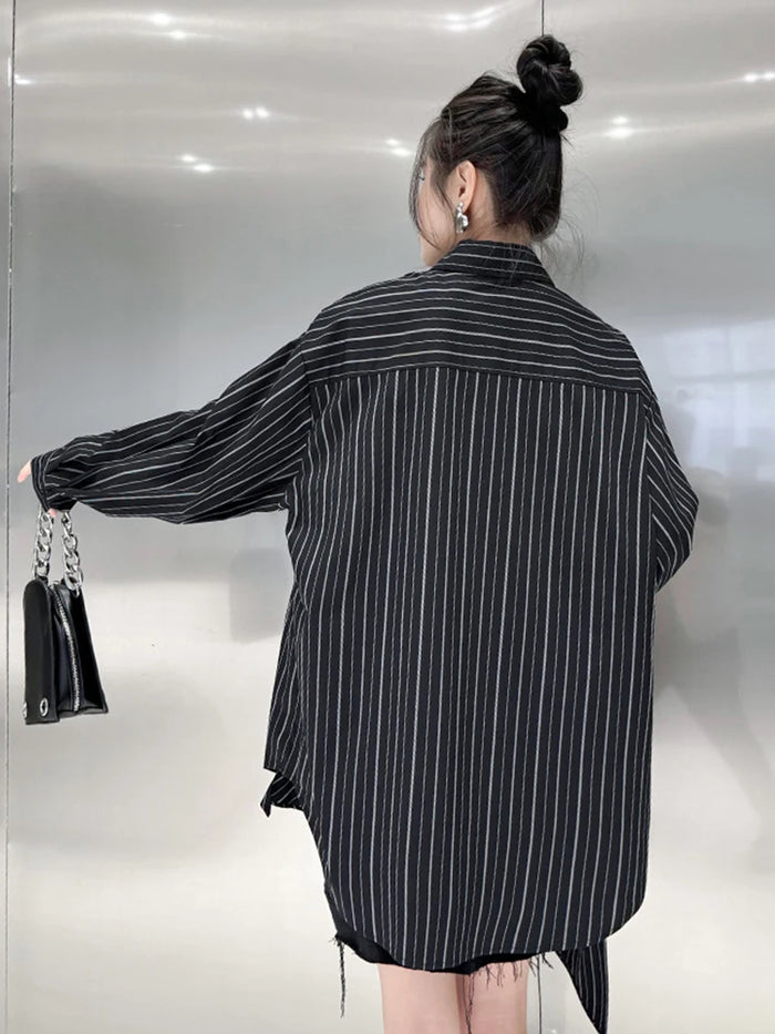 Striped Black Korean Shirt