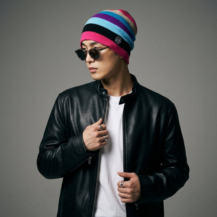 Bonnet tricoté rayé pour homme et femme, style streetwear décontracté