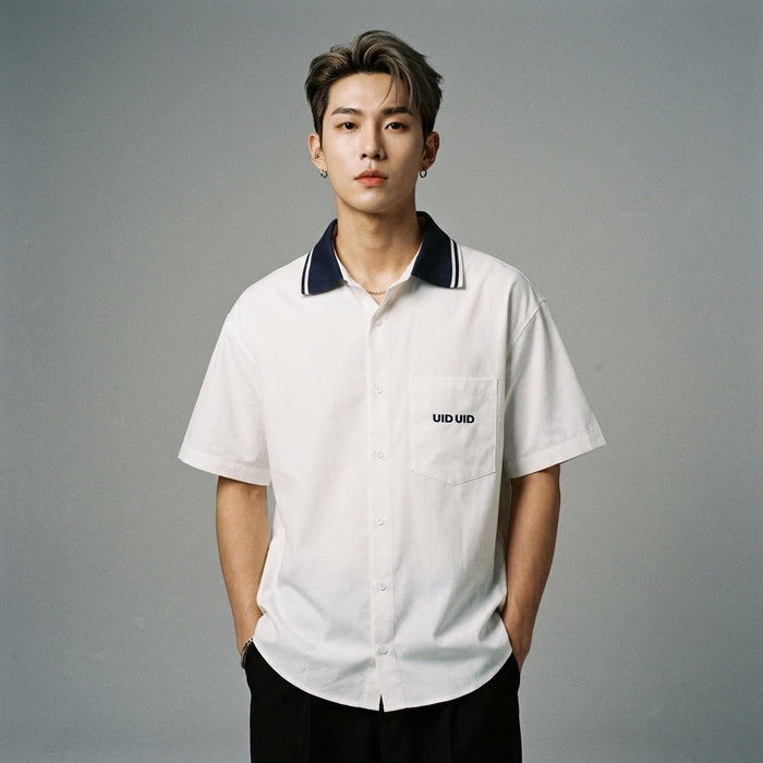 Chemise rayée ample col revers - K-fashion Coréenne - Koreanxwear - Taille M