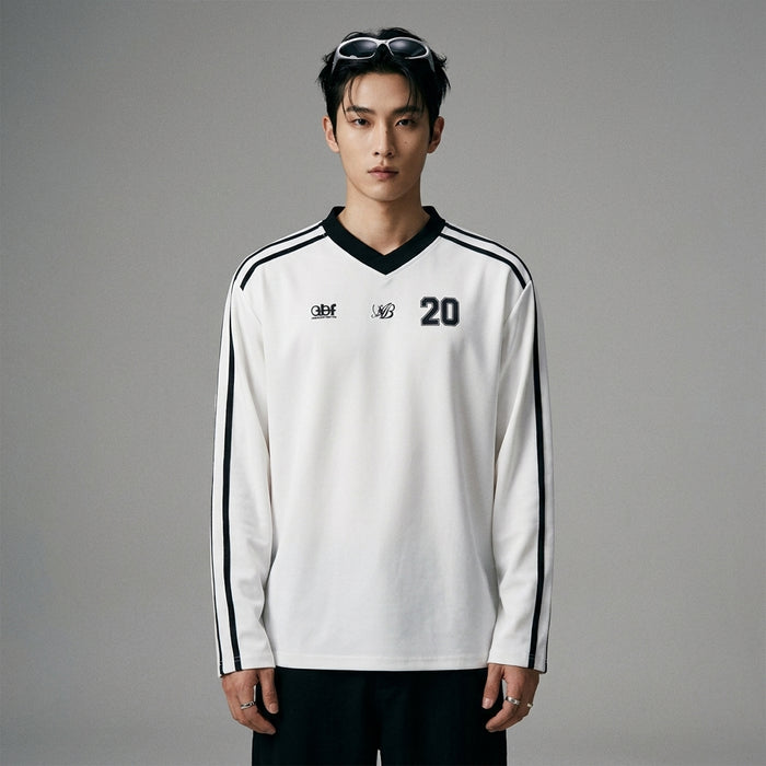 T-shirt homme loose imprimé rayures, style streetwear coréen. Disponible en noir et blanc. - Taille S