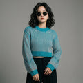 Pull rayé col rond avec découpes manches longues - Koreanxwear - Taille S