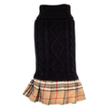 Tan Plaid & Black Layered-Look Turtleneck Sweater Warm Dog Dress