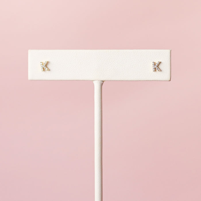 Taudrey Girl Initial Stud Earrings