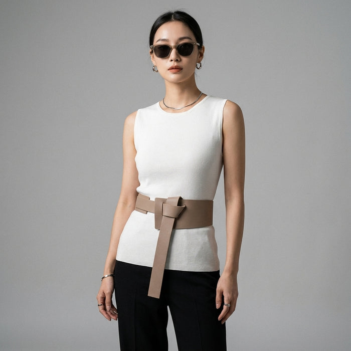 Ceinture large motif vache en cuir synthétique - Koreanxwear - Taille One Size