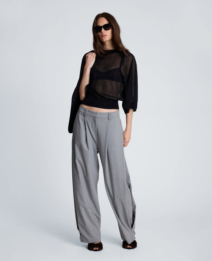 Three-Quarter Sleeve Raglan Crew Sweater