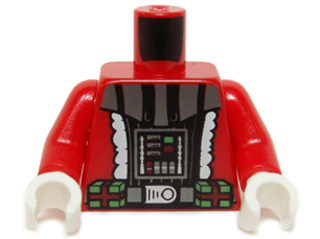 Torso Santa Jacket with White Trim and SW Darth Vader Pattern / Red Arms / White Hands