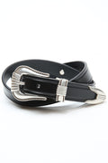 Tory Leather Silver Snaffle Bit Belt / Black (2193)