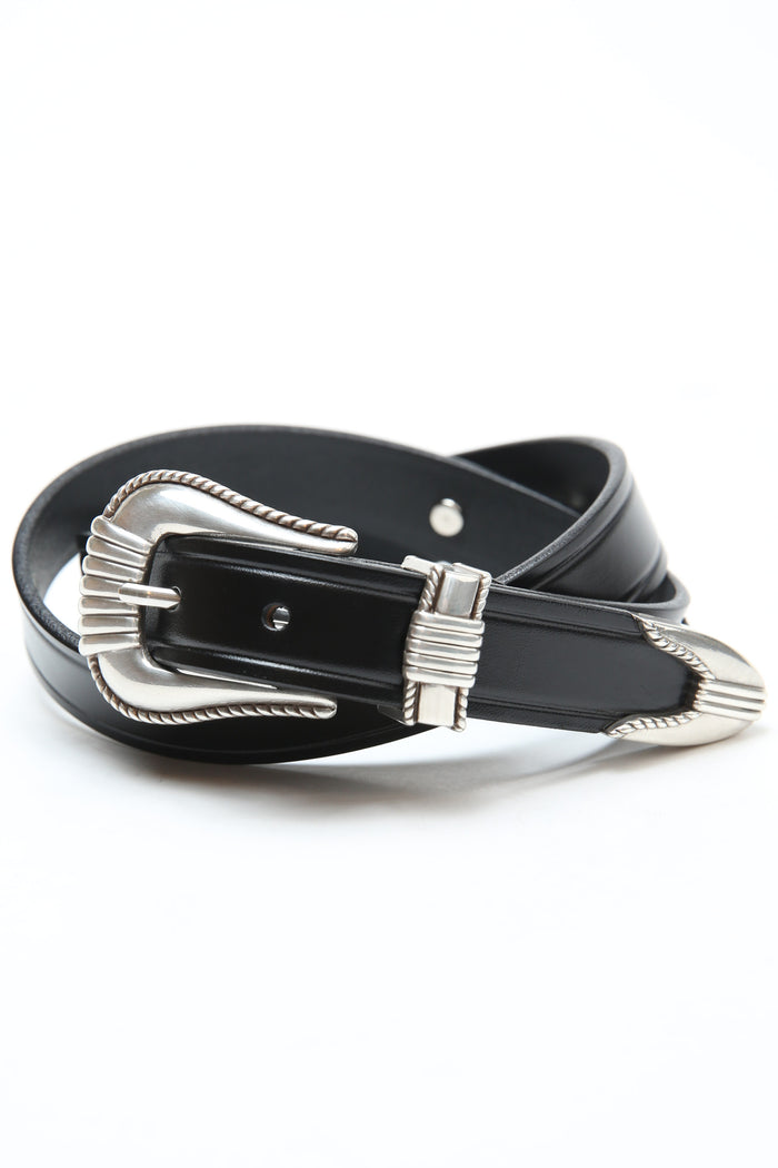 Tory Leather Silver Snaffle Bit Belt / Black (2193)