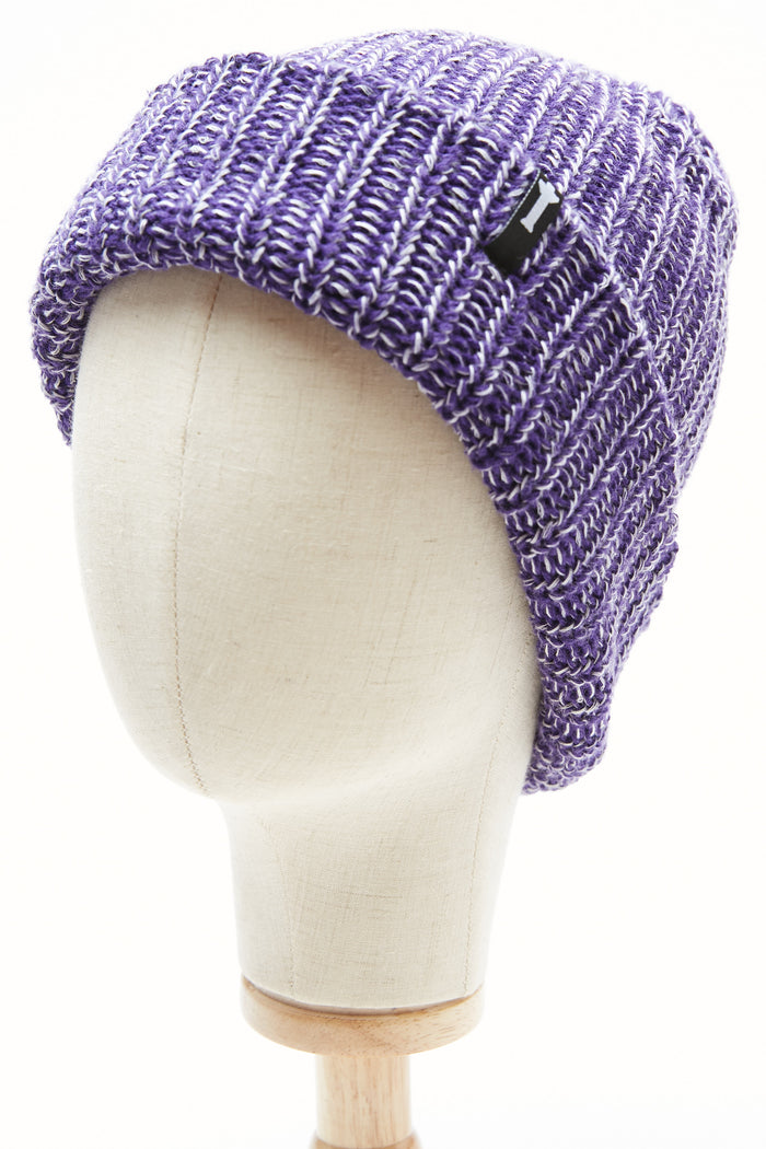 Totem Brand Co. Marled Watch Cap Beanie - Purple/White