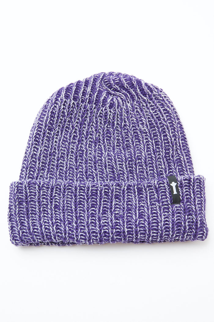 Totem Brand Co. Marled Watch Cap Beanie - Purple/White
