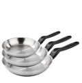 Tris acciaio inox - set 3 padelle cm 20/24/28