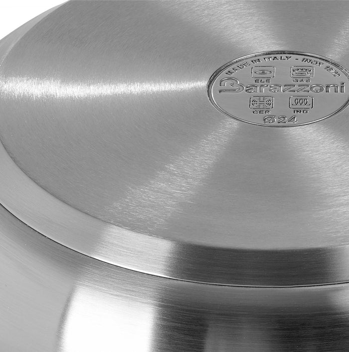 Tris acciaio inox - set 3 padelle cm 20/24/28