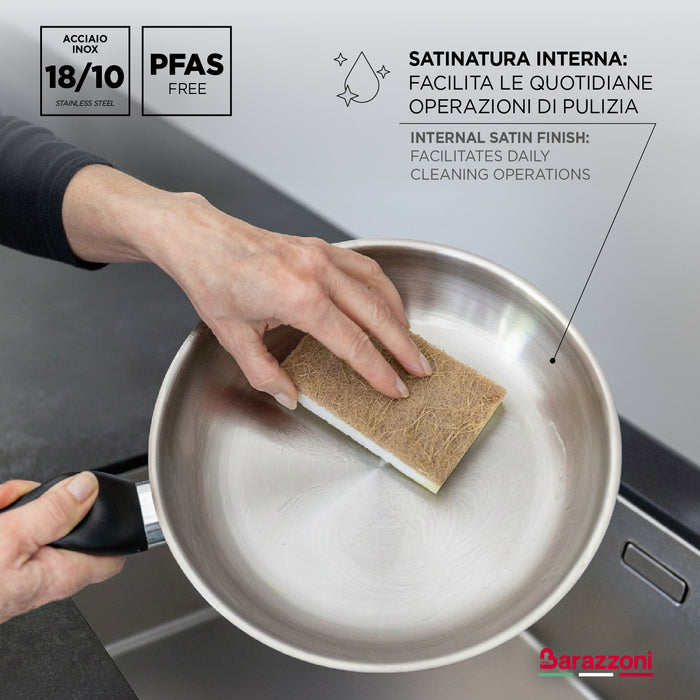 Tris acciaio inox - set 3 padelle cm 20/24/28