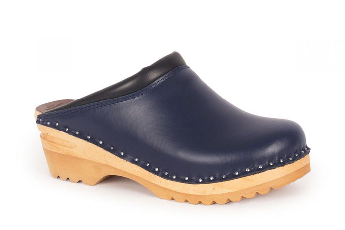 Troentorp Rembrandt Navy Blue Clogs - Ideal Natural