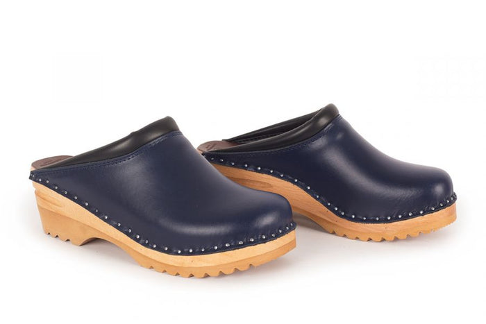 Troentorp Rembrandt Navy Blue Clogs - Ideal Natural