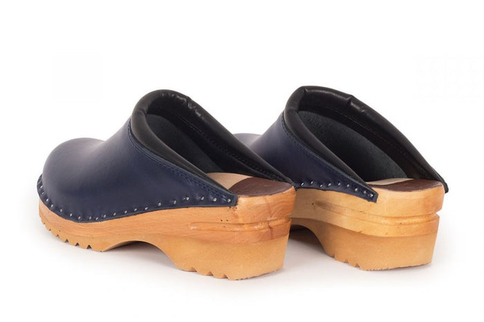 Troentorp Rembrandt Navy Blue Clogs - Ideal Natural