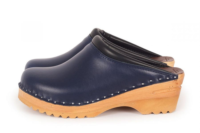 Troentorp Rembrandt Navy Blue Clogs - Ideal Natural