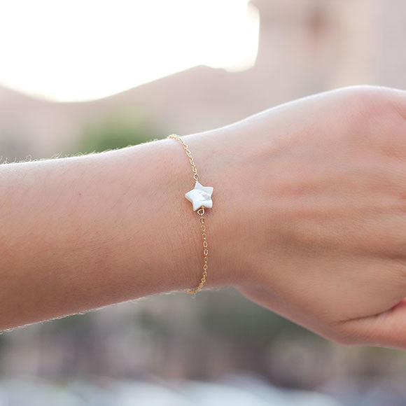 taudrey twinkle bracelet gold chain bracelet pearl star