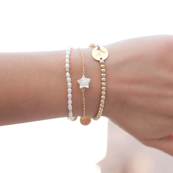 taudrey twinkle bracelet gold chain bracelet pearl star