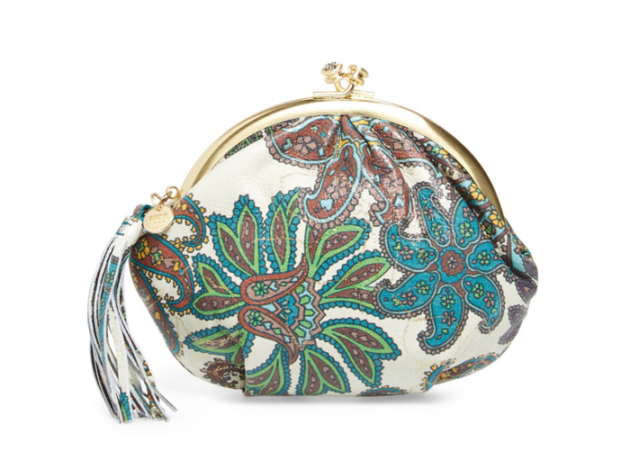 Twirl Leather Coin Pouch, Gypsy Paisley