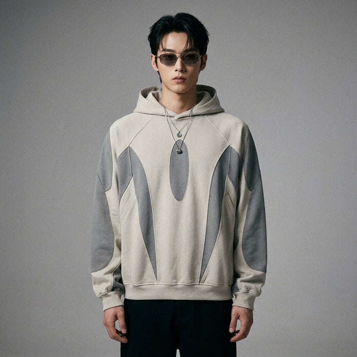Sweat à capuche bicolore gris pour homme - K-fashion - Taille S