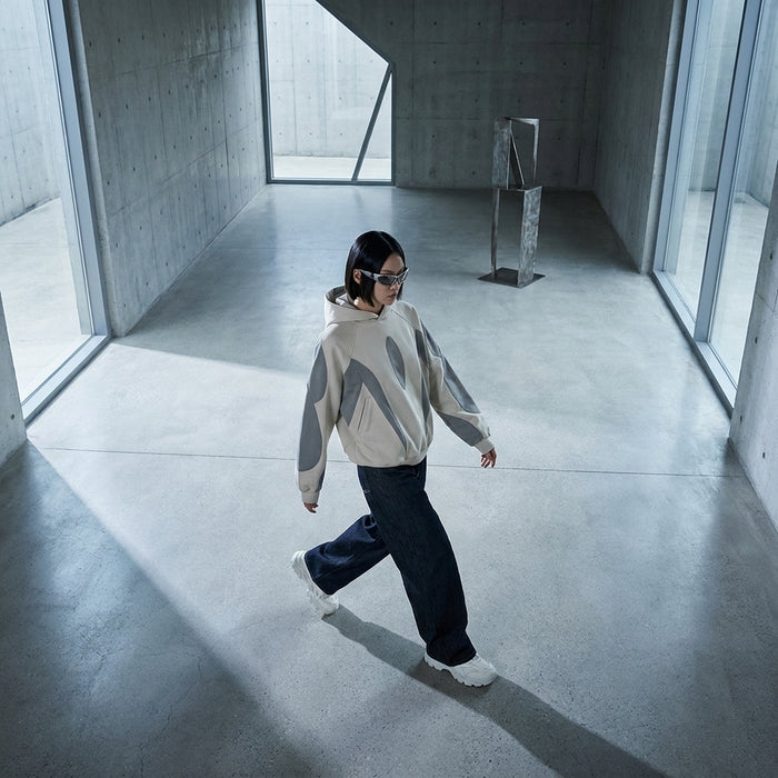 Sweat à capuche bicolore gris pour homme - K-fashion