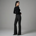 Pantalon évasé streetwear bicolore noir femme - K-fashion Koreanxwear - Taille L