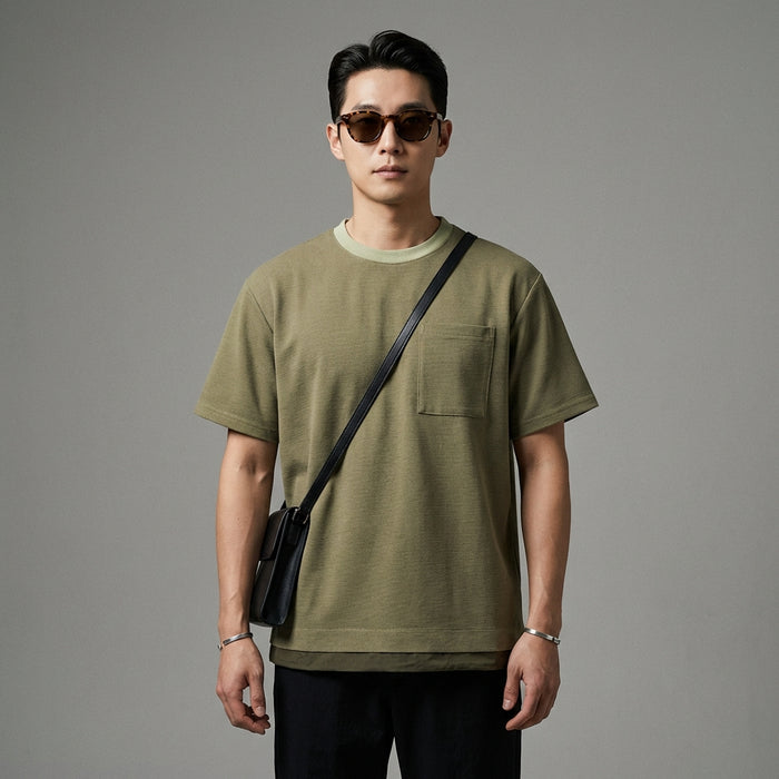 T-shirt bicolore streetwear homme - Koreanxwear - Taille M