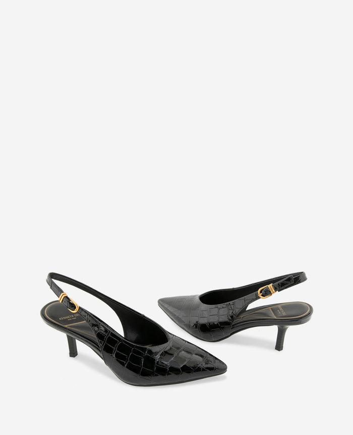 Ulysses Croco Patent Slingback Heel
