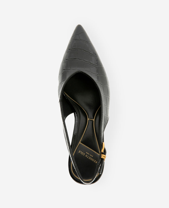 Ulysses Croco Patent Slingback Heel