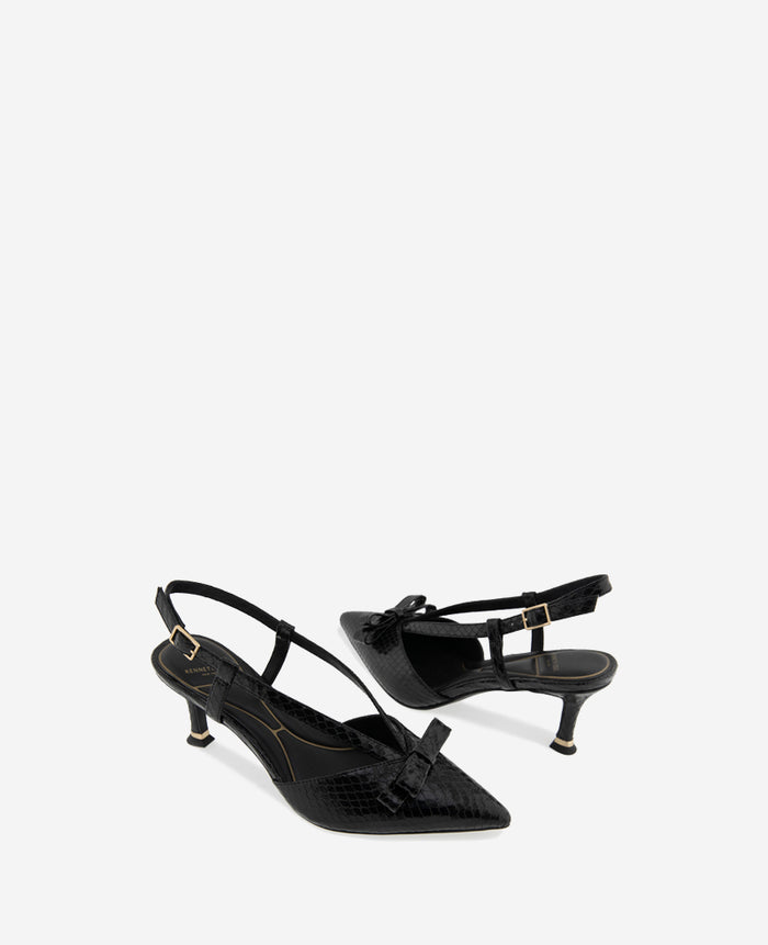 Umayra Snake Slingback Kitten Heel