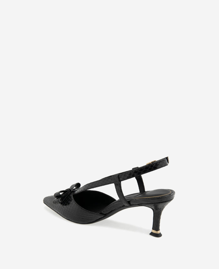 Umayra Snake Slingback Kitten Heel