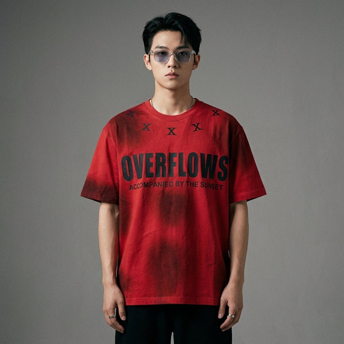 T-shirt unisexe délavé noir, style streetwear K-fashion - Koreanxwear - Taille M