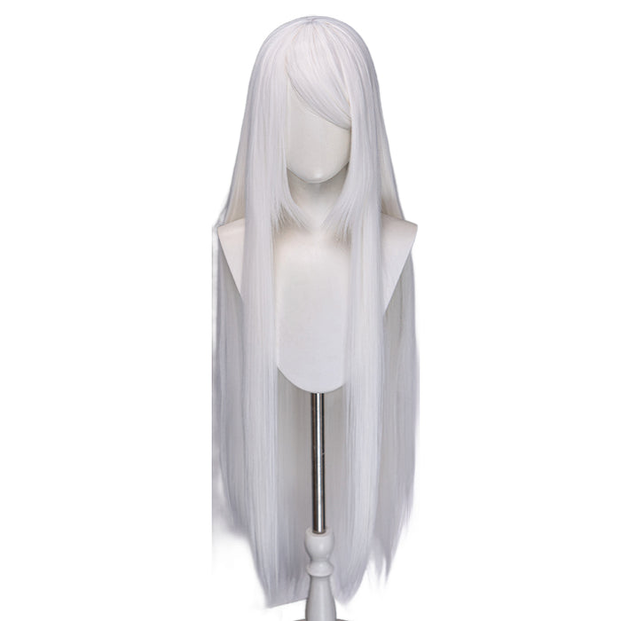 【US LOCAL SHIPPING 】DokiDoki Cosplay Wig Basic Wig Long Straight Black White Silver 100 CM Hair Wig Base