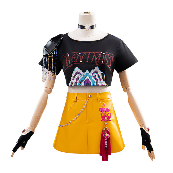 【US LOCAL SHIPPING 】【Size S-3XL】DokiDoki-N Movie Anime KPOP KILLER Cosplay Costume YELLOW SERIES