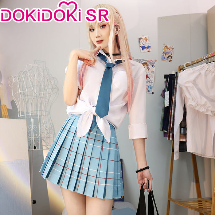 【US/EU Local Shipping】DokiDoki-SR Anime Cosplay Costume School Uniform White Blue JK