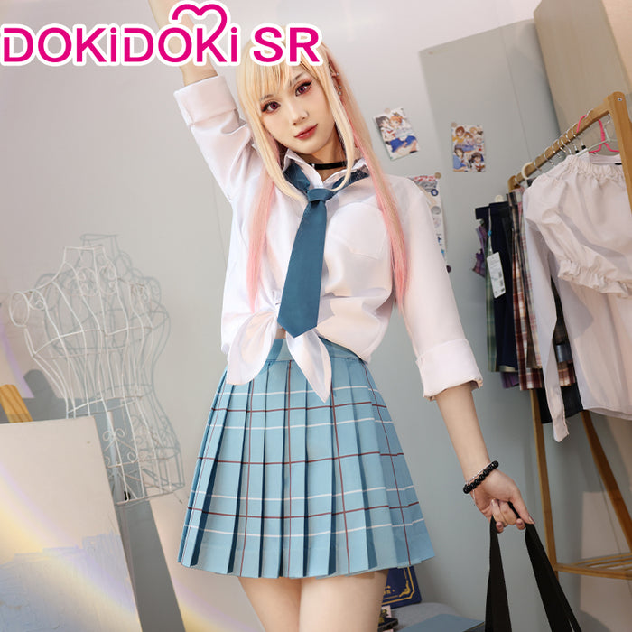 【US/EU Local Shipping】DokiDoki-SR Anime Cosplay Costume School Uniform White Blue JK