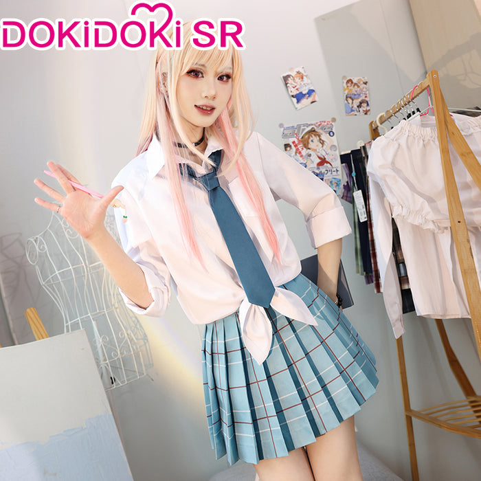 【US/EU Local Shipping】DokiDoki-SR Anime Cosplay Costume School Uniform White Blue JK