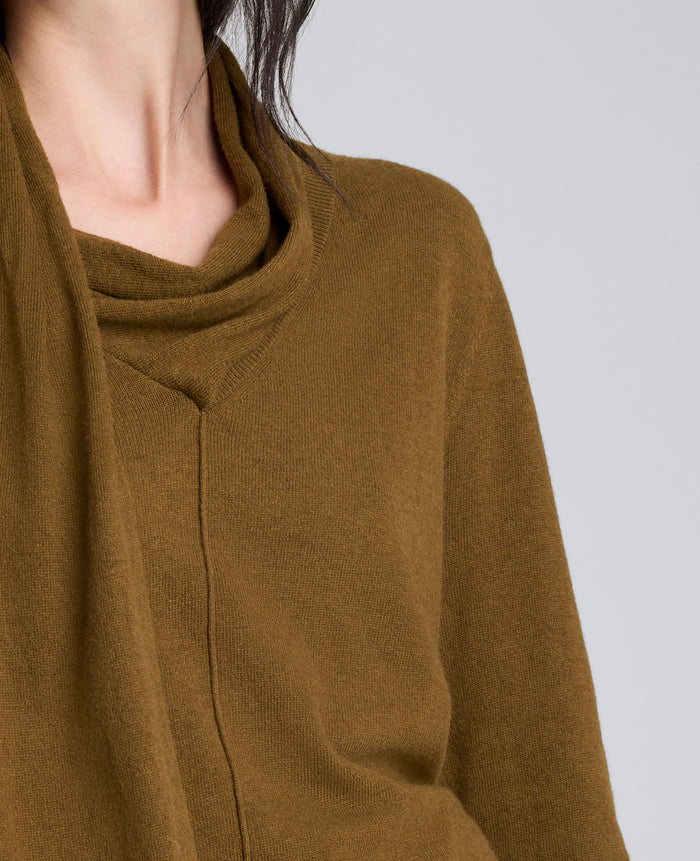 V-Neck Scarf Sweater